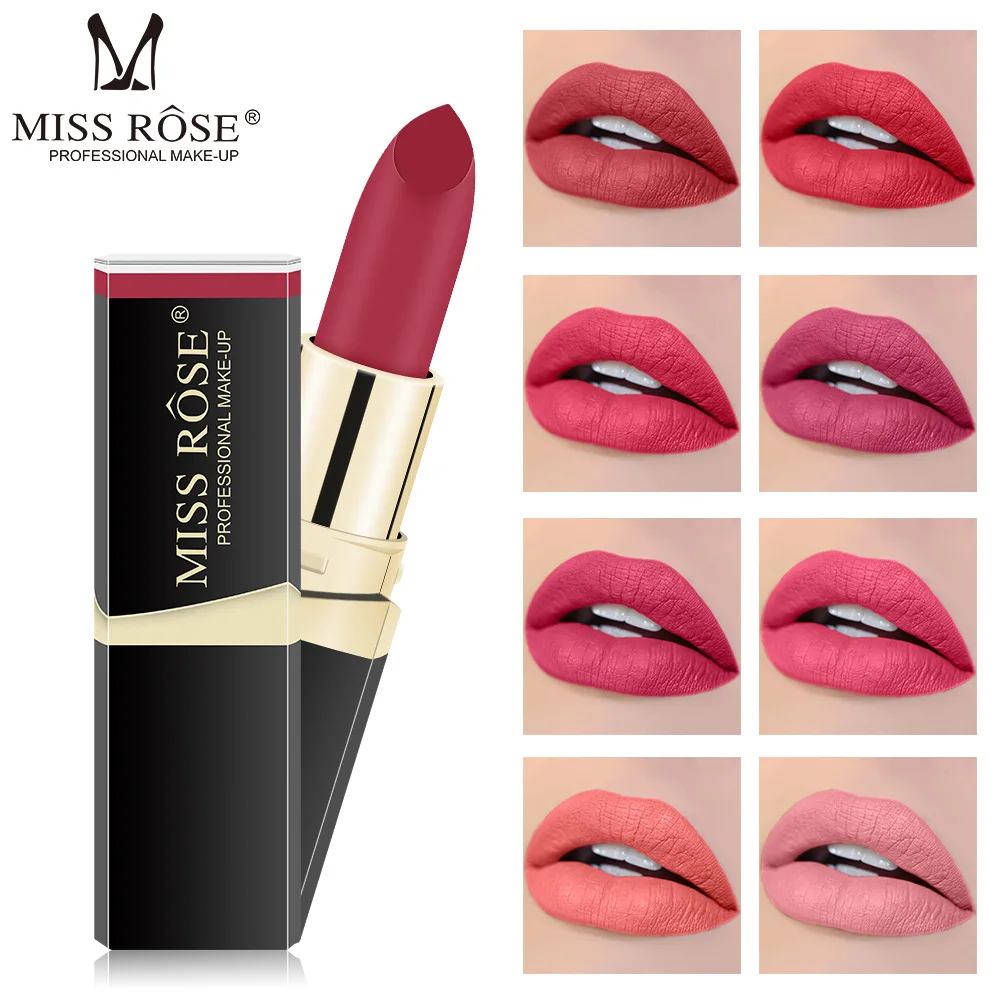 

MISS ROSE Matte Lipsticks Lip Makeup Long Lasting Waterproof Lipstick Sexy Woman Velvet Lip Tint Non-stick Cup Make Up