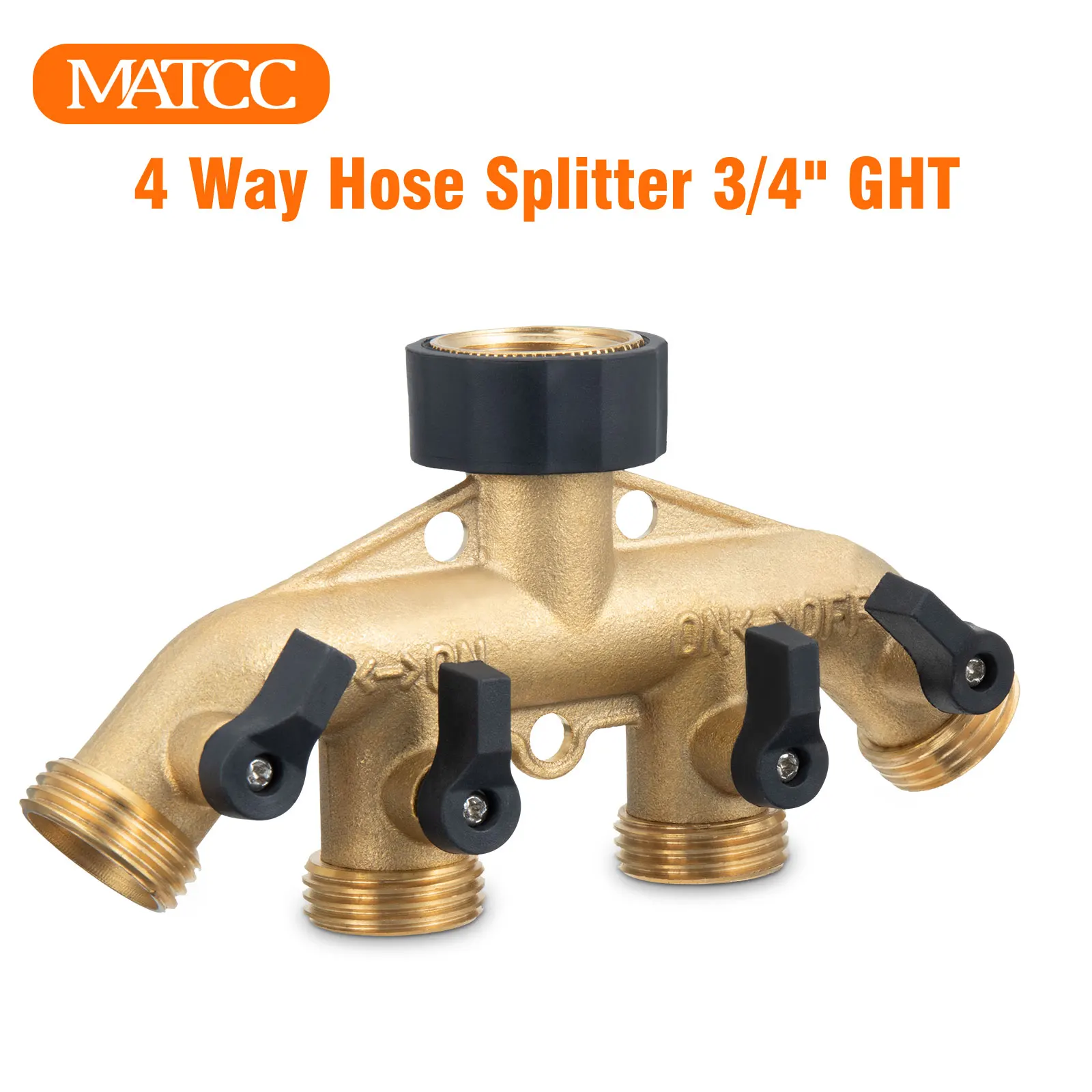3/4" 4-Way Brass Plastic Garden Hose Splitter Y-Type Watering Connector Distributor For Outdoor Tap Way Shunt Four outlets
3/4" 4-Way Brass Plastic Garden Hose Splitter Y-Type Watering Connector Distributor For Outdoor Tap Way Shunt Four outlets
