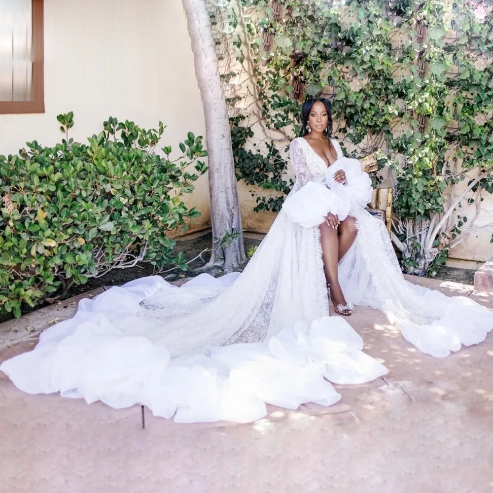 Lace Women Dress Long Deep V Neck Maternity Gowns For Photoshoot Babyshower Long Sleeves Bridal Robes
Lace Women Dress Long Deep V Neck Maternity Gowns For Photoshoot Babyshower Long Sleeves Bridal Robes