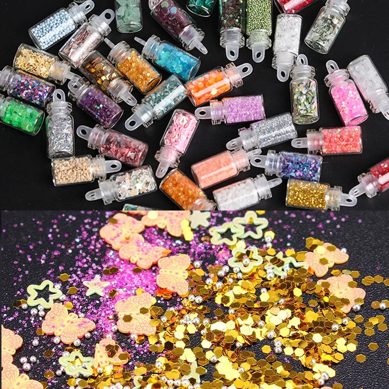 48PCS Nail ART Decoration Kits Laser Film Glitter Acrylic 3D Bead Accessories supply With Small Bottle Nails Decoration
48PCS Nail ART Decoration Kits Laser Film Glitter Acrylic 3D Bead Accessories supply With Small Bottle Nails Decoration