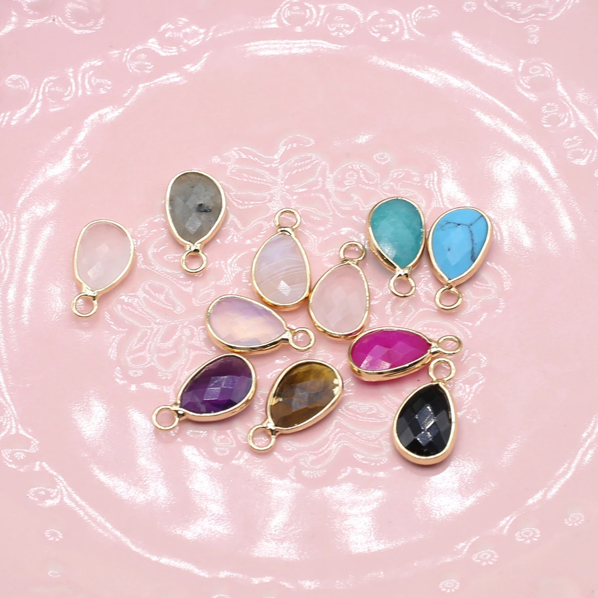 3Pcs Small Pendant Natural Stone Agates/Rose Quartz Faceted Pendant For Jewelry Making DIY Necklace Earrings Bracelet Accessory
3Pcs Small Pendant Natural Stone Agates/Rose Quartz Faceted Pendant For Jewelry Making DIY Necklace Earrings Bracelet Accessory