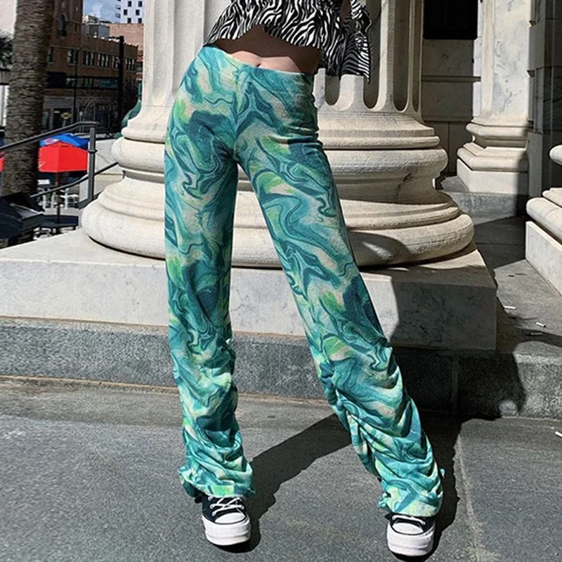 Women's Printed High-Waisted Trousers With Hips Trendy Straight Casual Pants Green
Women's Printed High-Waisted Trousers With Hips Trendy Straight Casual Pants Green