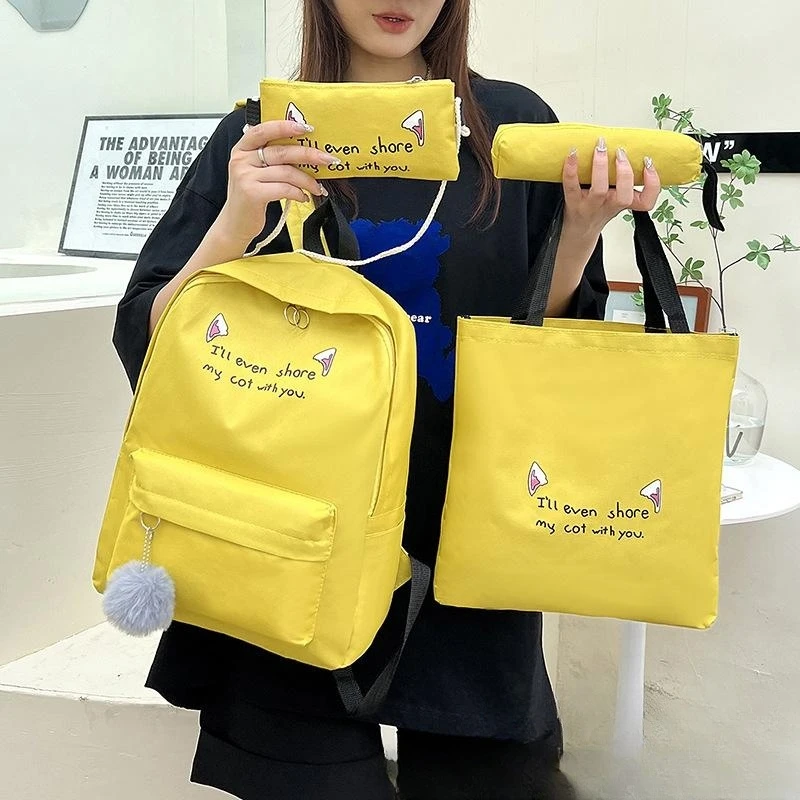 Four Piece Set Backpack Women's New Cat Print Student School Bag Trend Small Fresh Leisure Travel Leisure Fashion Wholesale
Four Piece Set Backpack Women's New Cat Print Student School Bag Trend Small Fresh Leisure Travel Leisure Fashion Wholesale