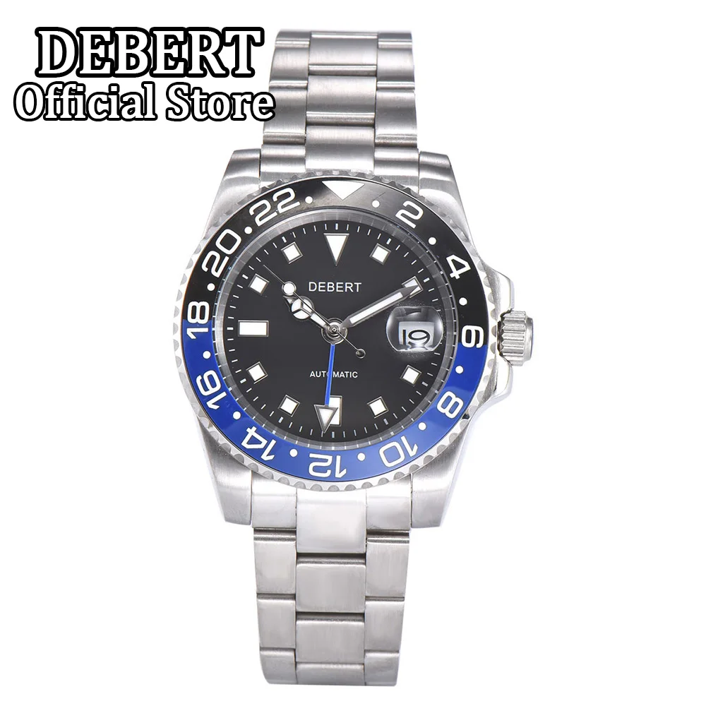 DEBERT Custom Logo 40mm GMT Watch for Men Sapphire Glass Automatic Movement Sterile Dial stainless steel case Mechanical Watches
DEBERT Custom Logo 40mm GMT Watch for Men Sapphire Glass Automatic Movement Sterile Dial stainless steel case Mechanical Watches