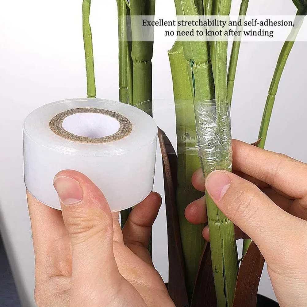 

3/4*200m Nursery Grafting Tape Roll Stretchable Self-Adhesive Grafting Tape Transparent Pruning Degradable Parafilm Plant G E4O9