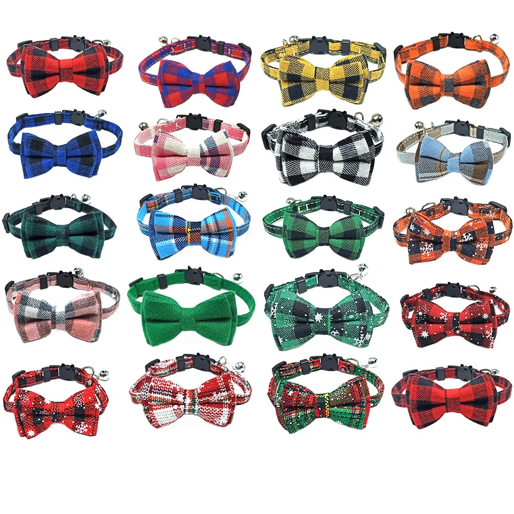 Pet Breakaway Cat Collar Bow Tie with Bell Cute Plaid Christmas Red Elastic Adjustable Small Dog Collar Puppy dogs accessoires
Pet Breakaway Cat Collar Bow Tie with Bell Cute Plaid Christmas Red Elastic Adjustable Small Dog Collar Puppy dogs accessoires