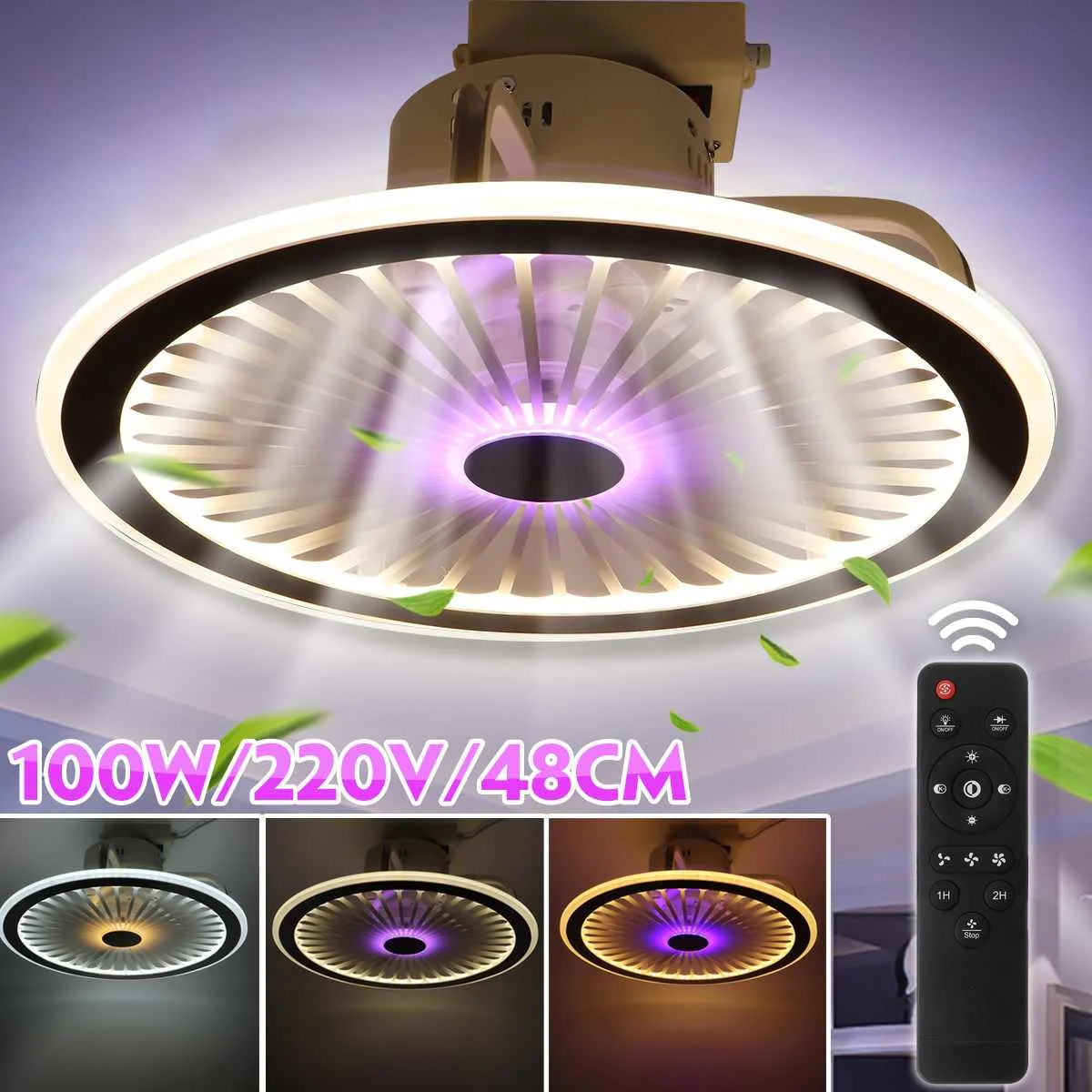 100W Modern Minimalist Led Ceiling Lights Ceiling Fan Lamp Led Ceiling Fan With Lights Remote Control Dimmable Fan Light 48cm
100W Modern Minimalist Led Ceiling Lights Ceiling Fan Lamp Led Ceiling Fan With Lights Remote Control Dimmable Fan Light 48cm
