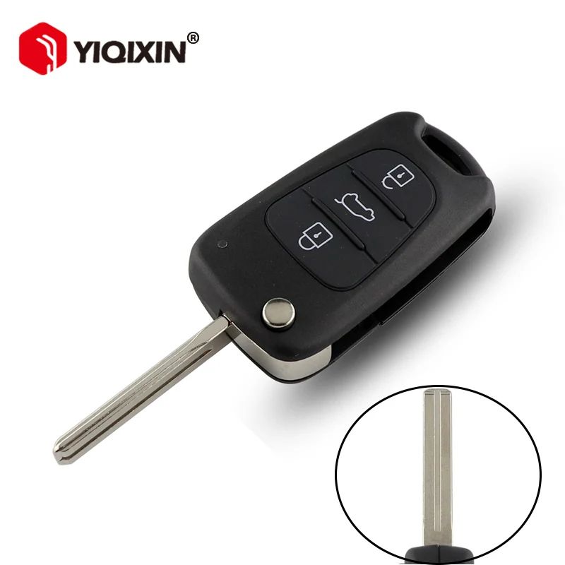 

YIQIXIN 3 Buttons Key Shell For Hyundai Avante I20 I30 IX35 Remote For Kia Flip Folding Car Key Fob Cover Case With Blade