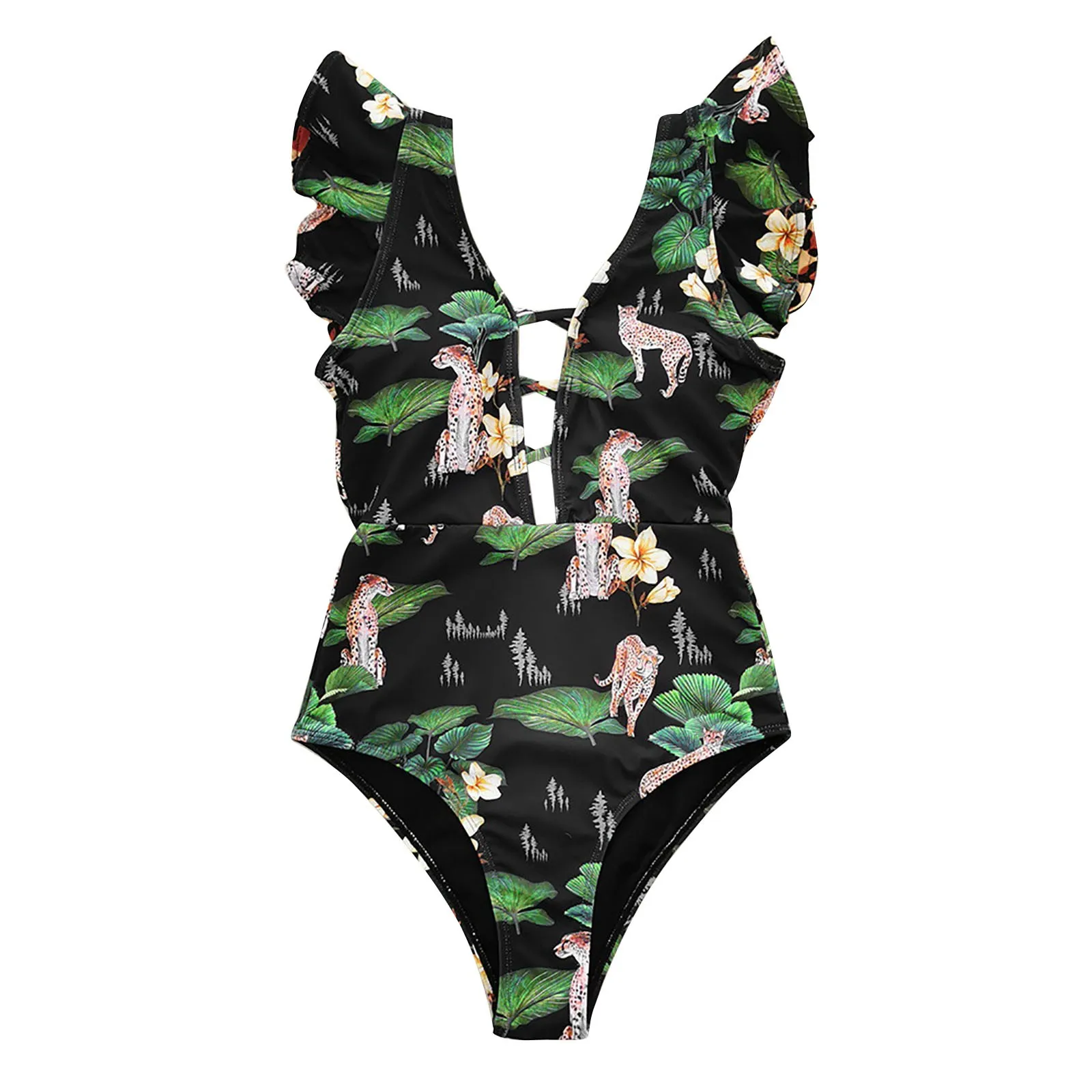 Conservative Deep V Ruffled Leopard Green Leaf Floral Print Sexy Backless Hollow High Waist Swimsuit Men's Cotton Shorts
Conservative Deep V Ruffled Leopard Green Leaf Floral Print Sexy Backless Hollow High Waist Swimsuit Men's Cotton Shorts