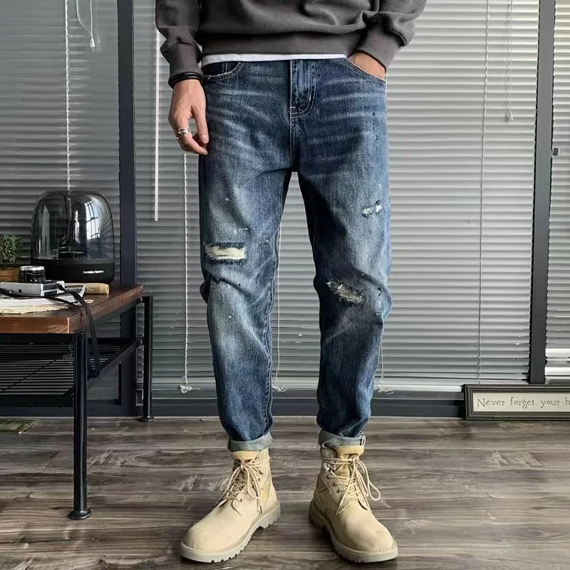 Men'S Jeans Spring And Autumn Trendy Loose American Style Harem Pencil Trousers Men'S Mid Waist Slim Pants Ripped Style Jeans
Men'S Jeans Spring And Autumn Trendy Loose American Style Harem Pencil Trousers Men'S Mid Waist Slim Pants Ripped Style Jeans