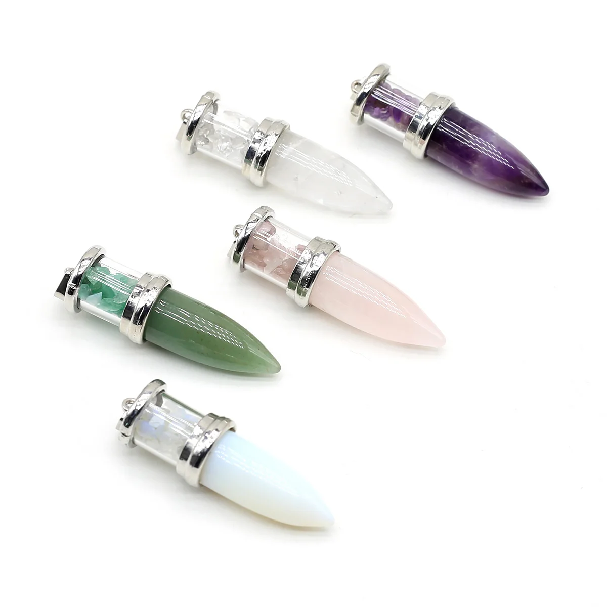 Natural Stone Pendants Bullet Shape Crystal Quartz Agate Stone Charms for Jewelry Making Necklace
Natural Stone Pendants Bullet Shape Crystal Quartz Agate Stone Charms for Jewelry Making Necklace