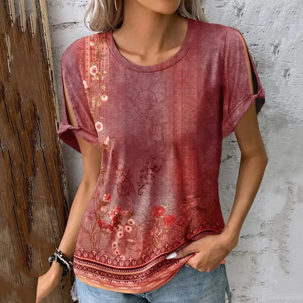 Women Shirt Short Sleeve Round Neck Printing Woman Fashion Elegant Casual Blouse Women Clothing
Women Shirt Short Sleeve Round Neck Printing Woman Fashion Elegant Casual Blouse Women Clothing