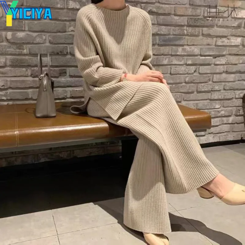 YICIYA Women's Knitted Suit Solid Color Crew Neck Sweater Wide Leg Pant Two Pieces Set Classy Outfits For Women Plus Size Sets
YICIYA Women's Knitted Suit Solid Color Crew Neck Sweater Wide Leg Pant Two Pieces Set Classy Outfits For Women Plus Size Sets