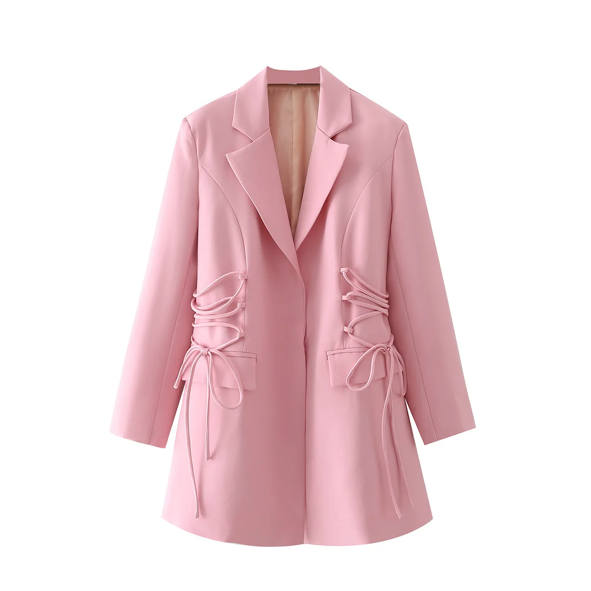 Spring Woman Fashion Loose Suit Jacket Office Ladies Vintage Solid Color Blazers Open Stitch Rope Casual Female Chic Coats C3391
Spring Woman Fashion Loose Suit Jacket Office Ladies Vintage Solid Color Blazers Open Stitch Rope Casual Female Chic Coats C3391