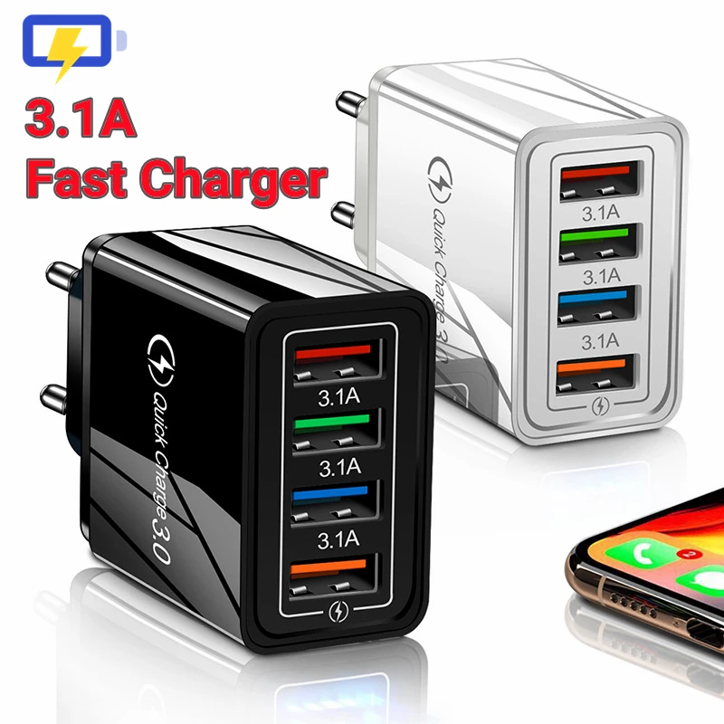 EU/US Plug USB Charger Quick Charge 3.0 For Phone Adapter for iPhone 12 Pro Max Tablet Portable Wall Mobile Charger Fast Charger
EU/US Plug USB Charger Quick Charge 3.0 For Phone Adapter for iPhone 12 Pro Max Tablet Portable Wall Mobile Charger Fast Charger