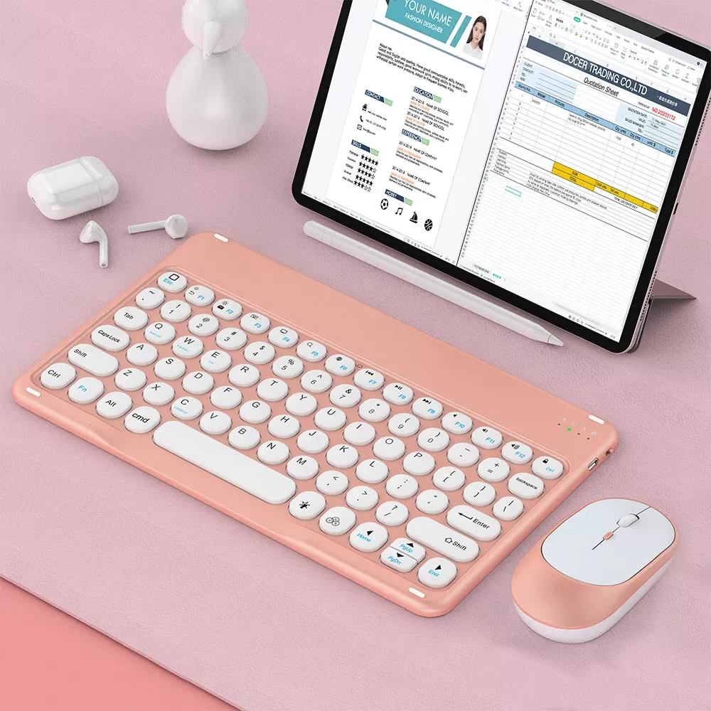 Round Keycap Wireless Bluetooth Keypad Tablet Mobile Phone Universal Ultra-thin Keyboard & Mouse Set for Ipad Mipad
Round Keycap Wireless Bluetooth Keypad Tablet Mobile Phone Universal Ultra-thin Keyboard & Mouse Set for Ipad Mipad