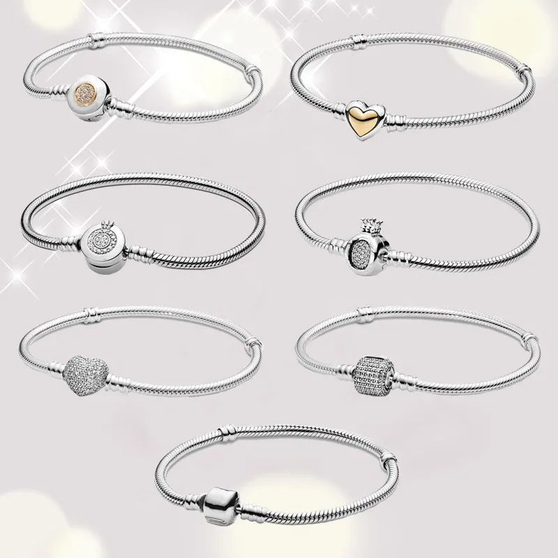 2021 Hot Sale Luxury 100% 925 Sterling Silver Pan Crown Bracelet Snake Chain Bangle Fit Original Charms For Women Diy Jewelry
2021 Hot Sale Luxury 100% 925 Sterling Silver Pan Crown Bracelet Snake Chain Bangle Fit Original Charms For Women Diy Jewelry