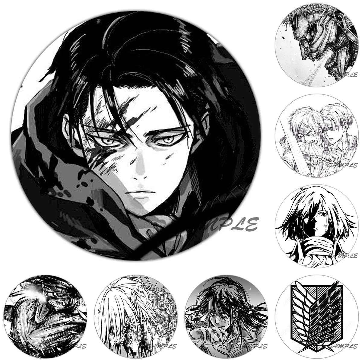 Black with White Attack on Titan 58mm Anime Comic Styles Brooch Cosplay Badge Cool Guy Pins Eren Jager Levi Ackerman Brooches
Black with White Attack on Titan 58mm Anime Comic Styles Brooch Cosplay Badge Cool Guy Pins Eren Jager Levi Ackerman Brooches