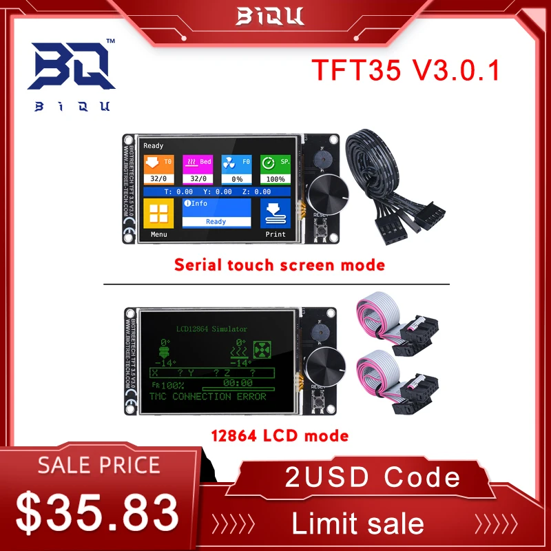 Сенсорный экран BIGTREETECH TFT35 V3.0.1 с Wi-Fi 12864, ЖК-дисплей, панель режима для 3D принтера SKR V1.4 SKR 3
Сенсорный экран BIGTREETECH TFT35 V3.0.1 с Wi-Fi 12864, ЖК-дисплей, панель режима для 3D принтера SKR V1.4 SKR 3