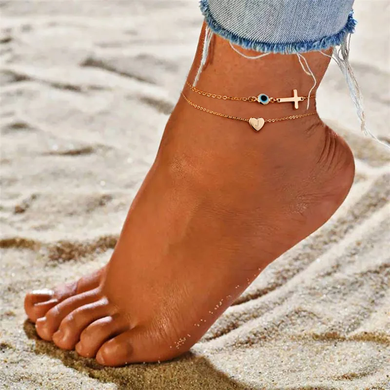 Blue Turkish Evil Eye Ankles For Women Gold Heart Initials A-Z Letters Leg Bracelet Adjustable Chains Anklet Summer Boho Jewelry
Blue Turkish Evil Eye Ankles For Women Gold Heart Initials A-Z Letters Leg Bracelet Adjustable Chains Anklet Summer Boho Jewelry
