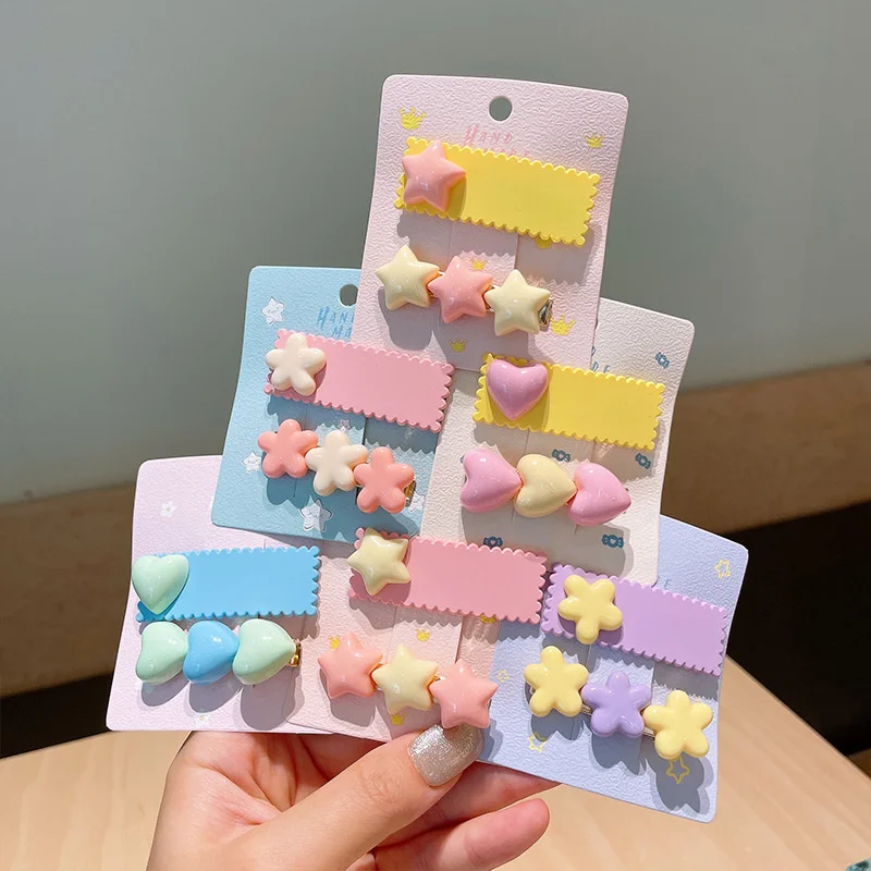 2PCS Set Korean Cute Color Star Flower Heart Small Hairpin For Children Kids Simple Pink Kawaii Hair Clips Fashion Accessories
2PCS Set Korean Cute Color Star Flower Heart Small Hairpin For Children Kids Simple Pink Kawaii Hair Clips Fashion Accessories