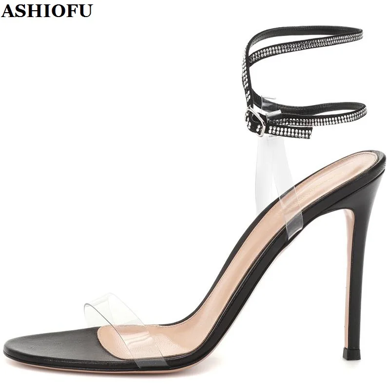 ASHIOFU New Classic Style Handmade Womens High Heels Sandals Cross Buckle Strap PVC Leather Summer Evening Fashion Party Shoes
ASHIOFU New Classic Style Handmade Womens High Heels Sandals Cross Buckle Strap PVC Leather Summer Evening Fashion Party Shoes