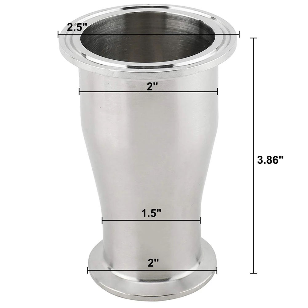 2" Tube OD To 1-1/2" Tube OD Concentric Reducer Fitting SS304 Tri Clamp Fit 2" Tri Clamp/1.5" Tri Clamp Ferrule Reducer
2" Tube OD To 1-1/2" Tube OD Concentric Reducer Fitting SS304 Tri Clamp Fit 2" Tri Clamp/1.5" Tri Clamp Ferrule Reducer