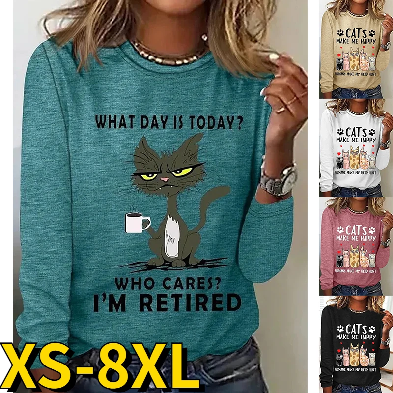 Женская футболка с цветочным принтом, приталенный Свободный пуловер с круглым вырезом и длинным рукавом, в стиле ретро, Осень-зима 2023 
Женская футболка с цветочным принтом, приталенный Свободный пуловер с круглым вырезом и длинным рукавом, в стиле ретро, Осень-зима 2023