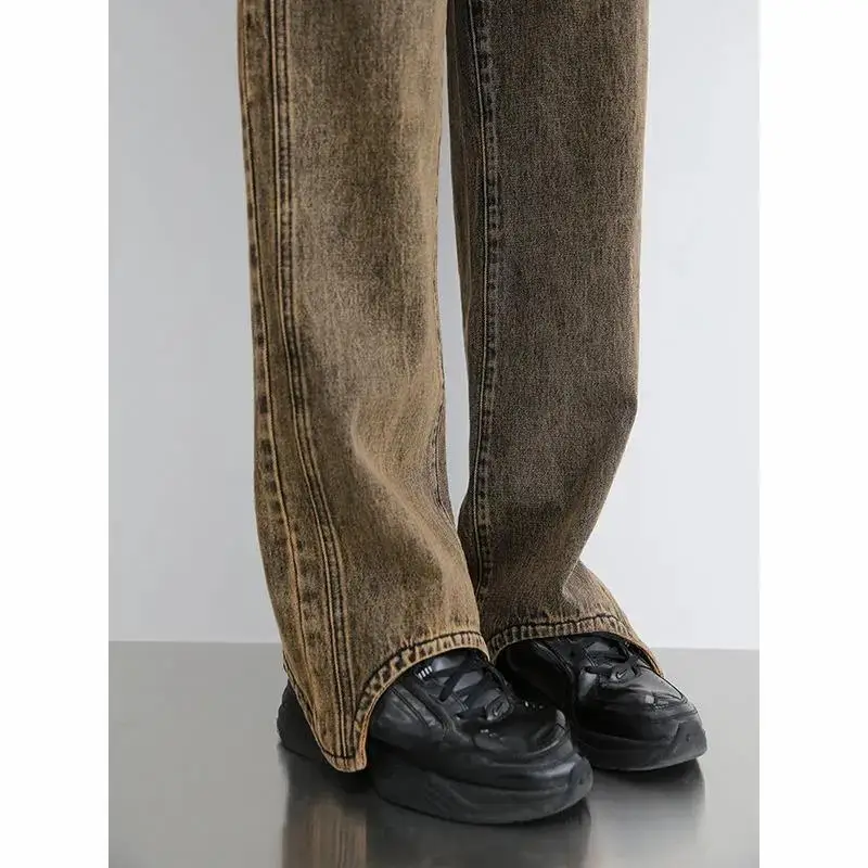 Джинсы женские прямые с завышенной талией, тонкие брюки свободного покроя с широкими штанинами в стиле ретро, Y2K, весна-осень 
Джинсы женские прямые с завышенной талией, тонкие брюки свободного покроя с широкими штанинами в стиле ретро, Y2K, весна-осень