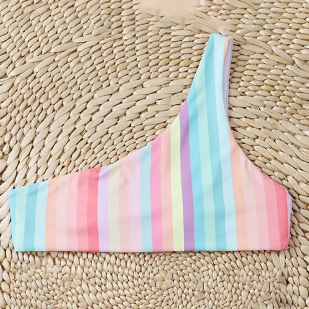 Stylish Bikini Set Bandeau Breathable Bathing Suit Colorful Striped Print Bathing Suit
Stylish Bikini Set Bandeau Breathable Bathing Suit Colorful Striped Print Bathing Suit