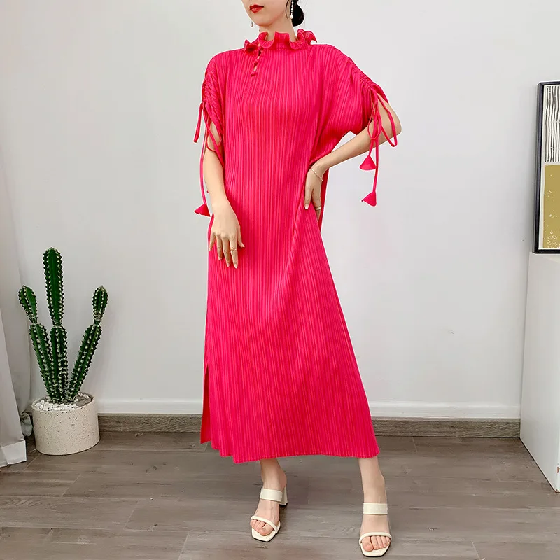 Женское летнее платье миаке, плиссированное Новое модное свободное красное платье большого размера с коротким рукавом и деревянными ушками
Женское летнее платье миаке, плиссированное Новое модное свободное красное платье большого размера с коротким рукавом и деревянными ушками