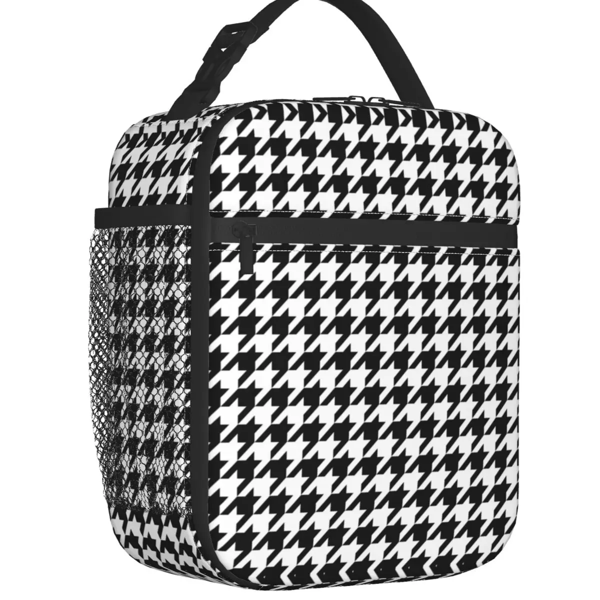 Modern Black White Houndstooth Insulated Lunch Bags for Outdoor Picnic Geometric Resuable Thermal Cooler Lunch Box Women Kids
Modern Black White Houndstooth Insulated Lunch Bags for Outdoor Picnic Geometric Resuable Thermal Cooler Lunch Box Women Kids
