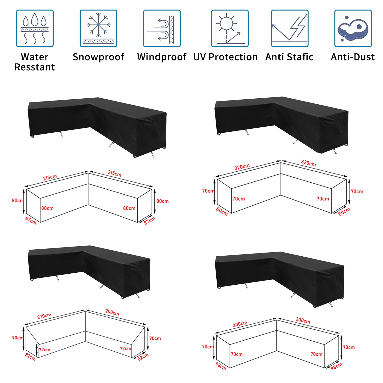 210D Waterproof Dust Cover Corner Sofa Cover 4 Seats Garden Courtyard Sofa Cover L-Shaped Sofa Cover Protective Cover Bench Cove
210D Waterproof Dust Cover Corner Sofa Cover 4 Seats Garden Courtyard Sofa Cover L-Shaped Sofa Cover Protective Cover Bench Cove