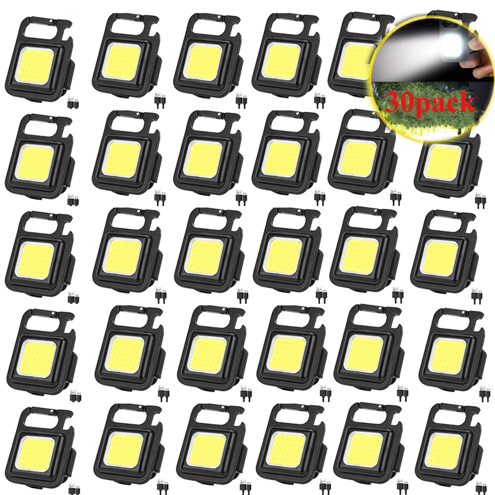 30Pack Mutifuction Mini LED Keychain Light Portable Pocket Work Light with Corkscrew Outdoor Camping Fishing USB Rechargeable
30Pack Mutifuction Mini LED Keychain Light Portable Pocket Work Light with Corkscrew Outdoor Camping Fishing USB Rechargeable
