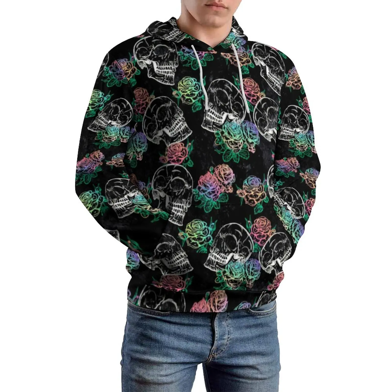 Sugar Skull Casual Hoodies Men Ombre Roses Print Cool Design Hooded Sweatshirts Winter Long-Sleeve Fashion Oversized Hoodie
Sugar Skull Casual Hoodies Men Ombre Roses Print Cool Design Hooded Sweatshirts Winter Long-Sleeve Fashion Oversized Hoodie