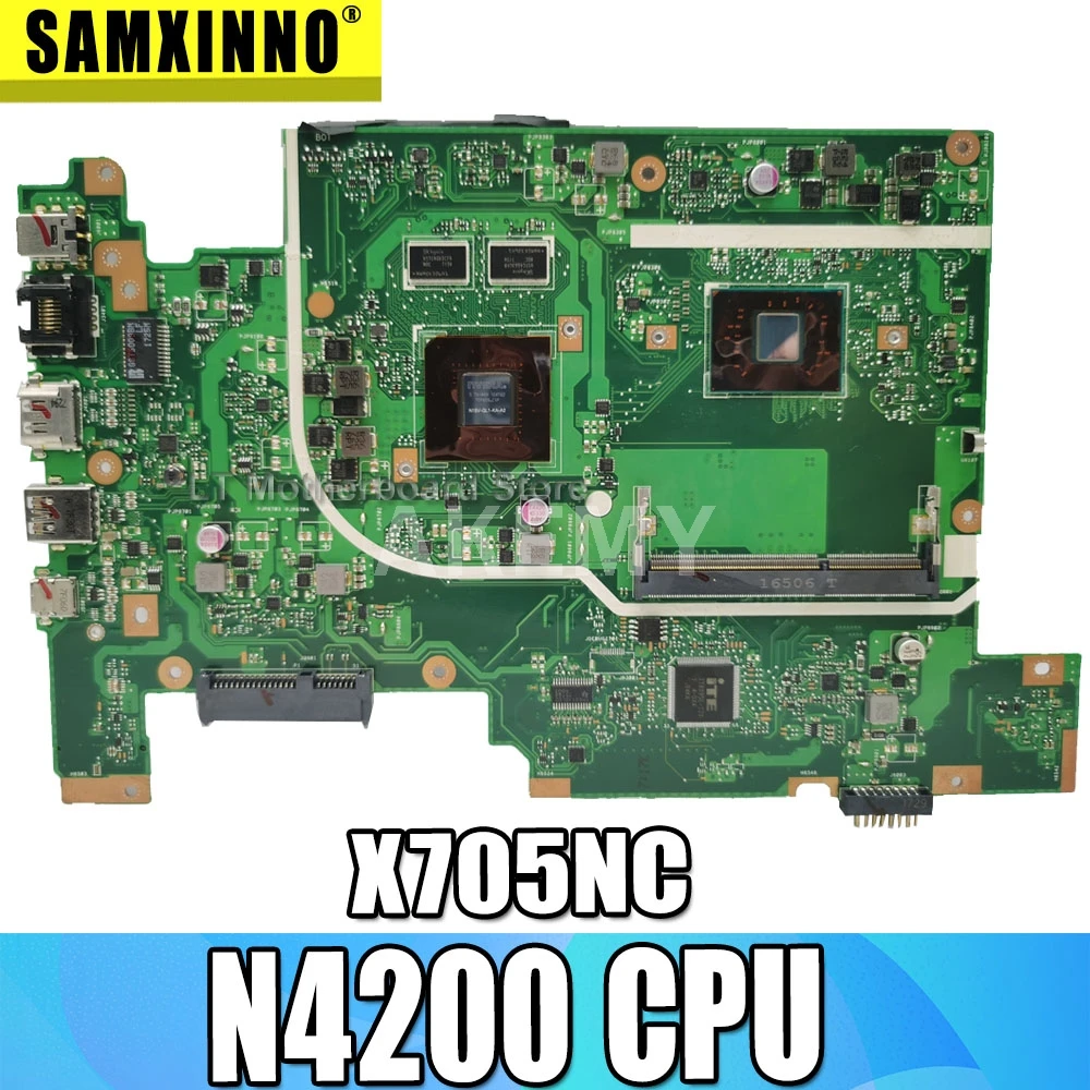 Akmey For Asus Vivobook 17 X705NC X705N N705N N705NC Laptop motherboard N4200 CPU Mainboard test good
Akmey For Asus Vivobook 17 X705NC X705N N705N N705NC Laptop motherboard N4200 CPU Mainboard test good