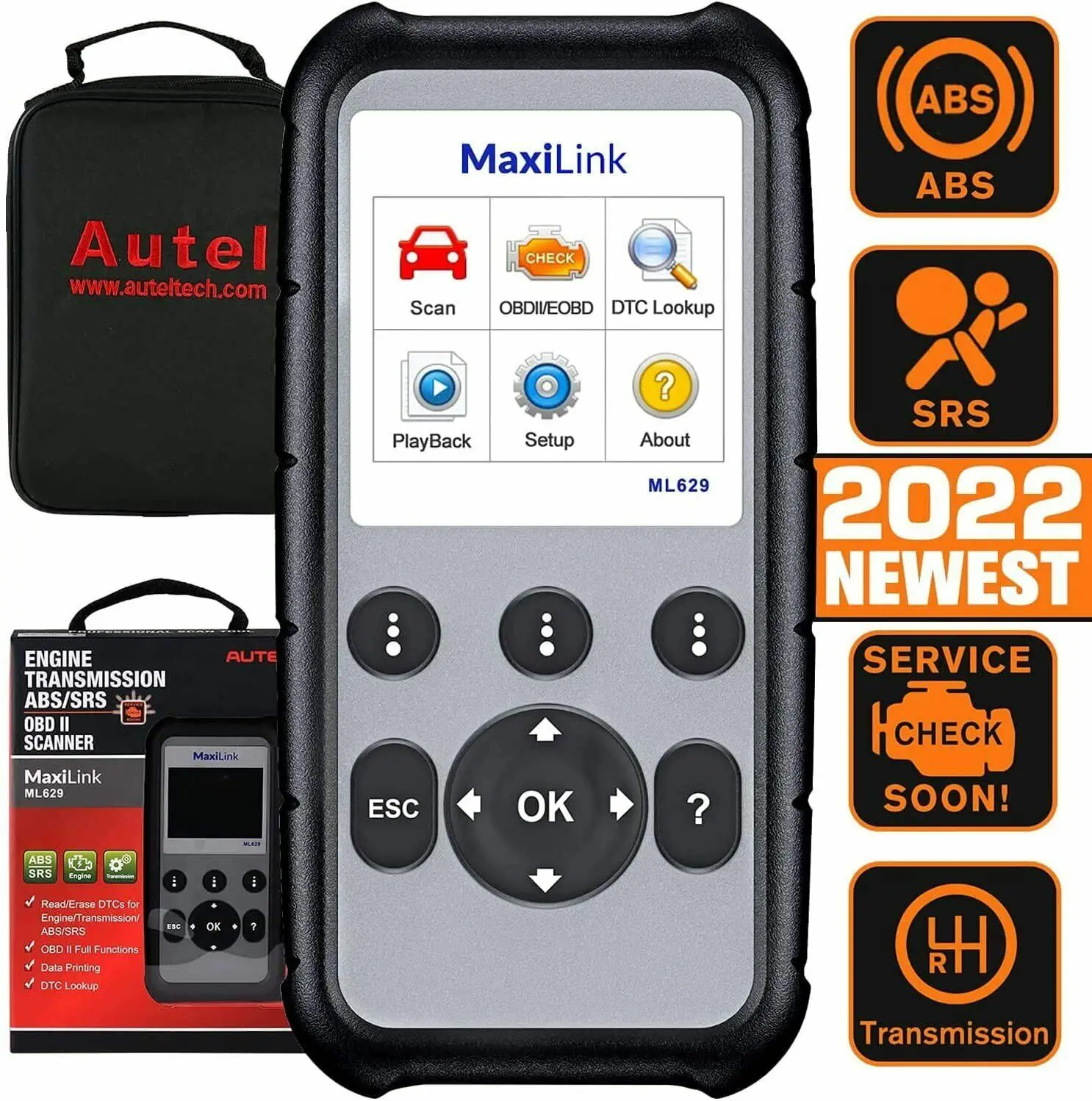 Autel ML629 OBD2 Car Diagnostic Scanner Engine Transmission ABS SRS Code Reader
Autel ML629 OBD2 Car Diagnostic Scanner Engine Transmission ABS SRS Code Reader