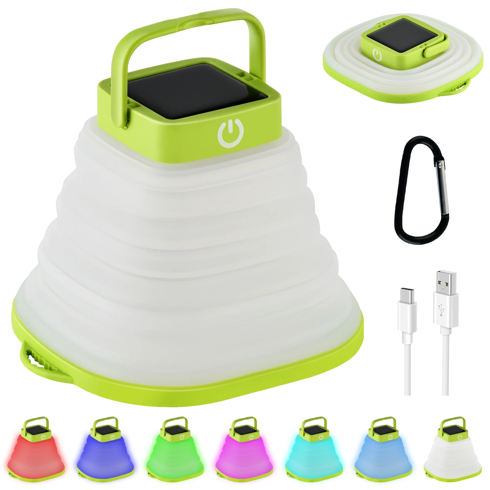 Waterproof Collapsible Rechargeable RGB LED Solar Camping Lantern with 7 Light Modes
Waterproof Collapsible Rechargeable RGB LED Solar Camping Lantern with 7 Light Modes