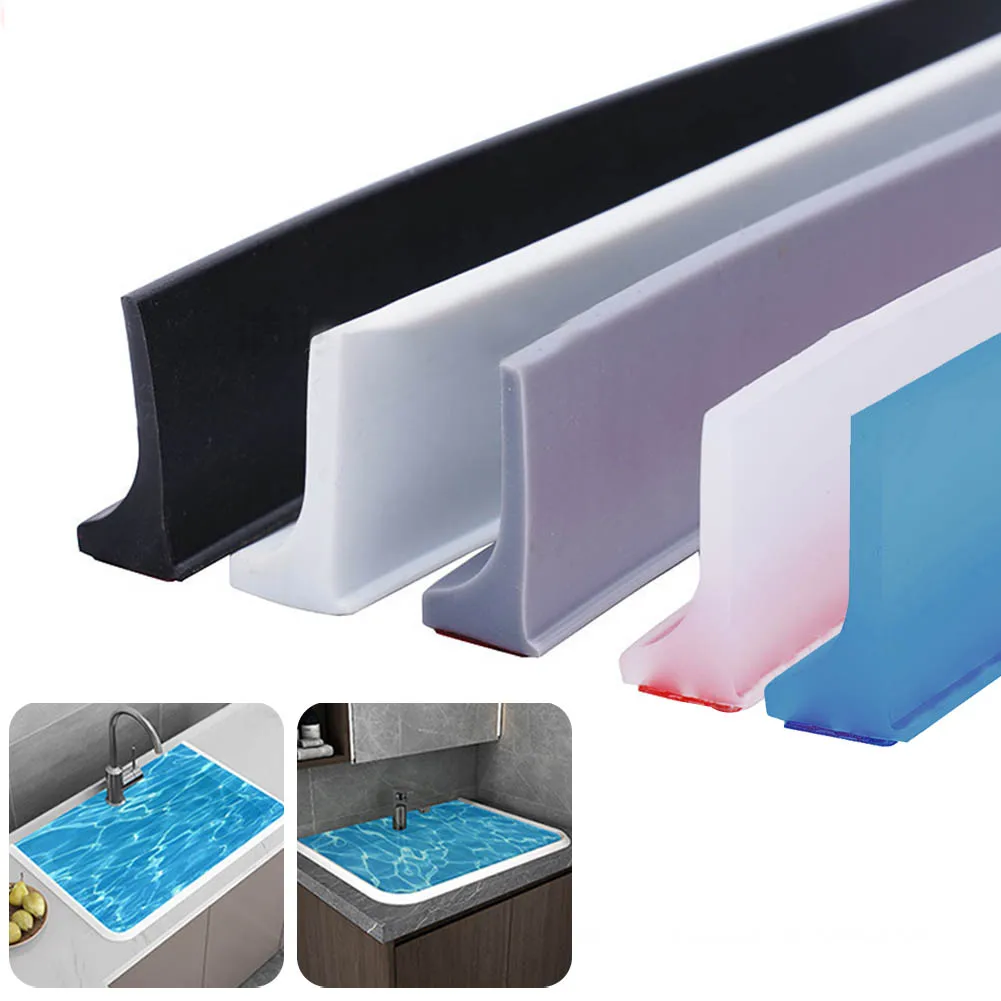 

1pc Bathroom Retention Water Barrier Strip Dry Wet Separation Silicone Seal Strip Bendable 50cm/100cm/200cm/300cm