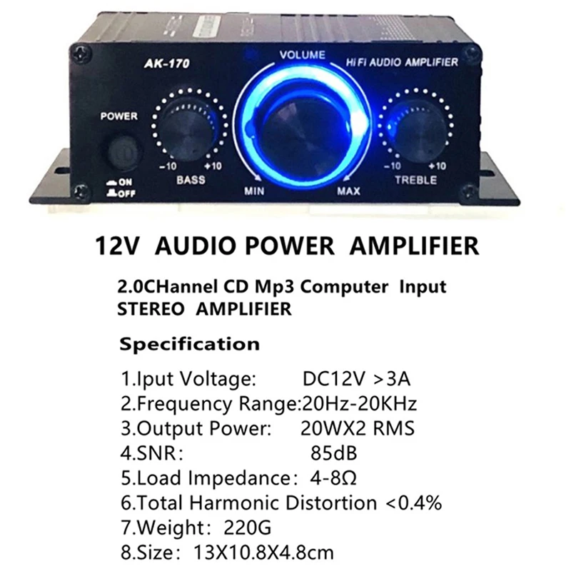 AK-170 200 Вт + 200 Вт Hifi усилитель мощности для домашнего автомобиля, профессиональный Hi-Fi стерео усилитель звука, сабвуфер, усилитель мощности звука для домашнего кинотеатра
AK-170 200 Вт + 200 Вт Hifi усилитель мощности для домашнего автомобиля, профессиональный Hi-Fi стерео усилитель звука, сабвуфер, усилитель мощности звука для домашнего кинотеатра