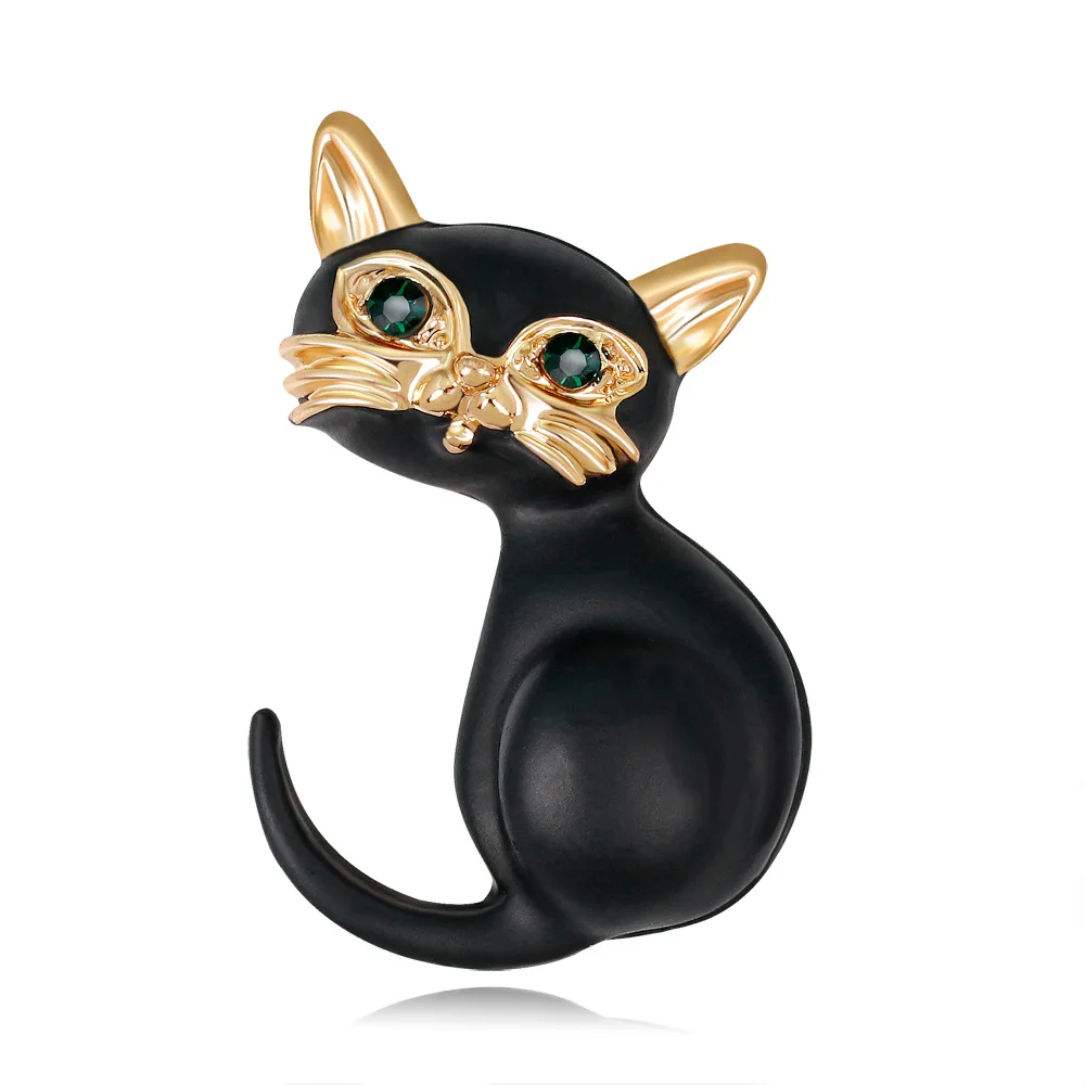 TULX Small Black Enamel Cat Brooches Women Green Eyes Cat Animal Brooch Pins Party Clothes Accessories Jewelry
TULX Small Black Enamel Cat Brooches Women Green Eyes Cat Animal Brooch Pins Party Clothes Accessories Jewelry