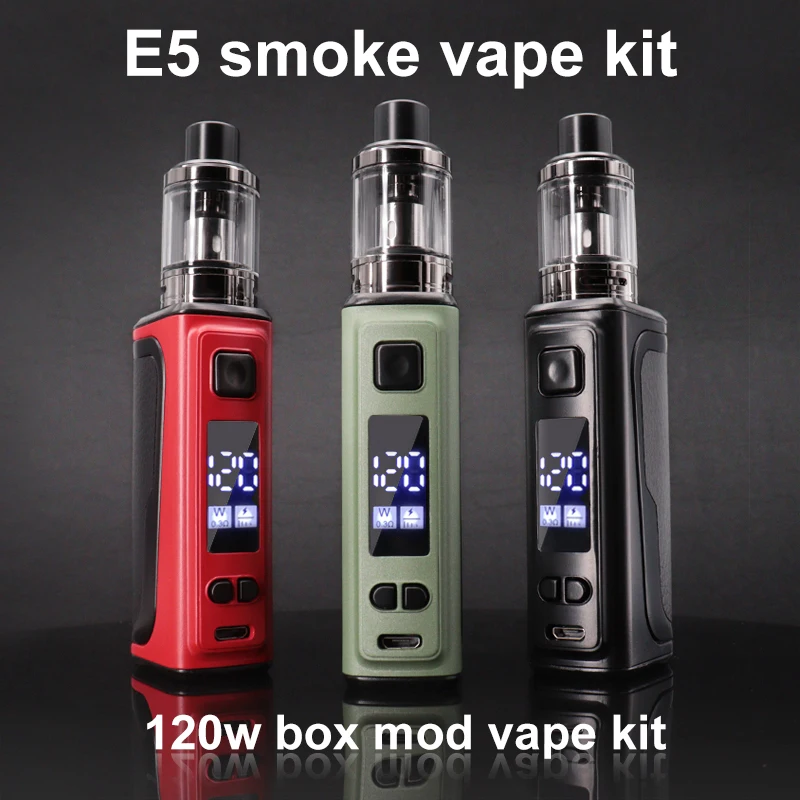 

Electronic Cigarette 120W Box Mod Kit 2.5ml Atomizer 1800mah Battery OLED Screen E cigarettes Huge Vape Pen Vapor Start Kits