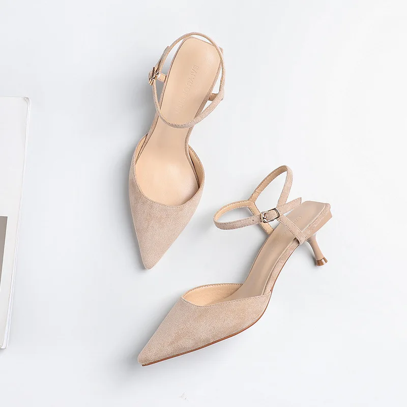 Pointed Toe Suede Leather Sandals Women Thin High Heels Square Back Strap Gladiator Sandalias Ladies Summer Working Shoes
Pointed Toe Suede Leather Sandals Women Thin High Heels Square Back Strap Gladiator Sandalias Ladies Summer Working Shoes
