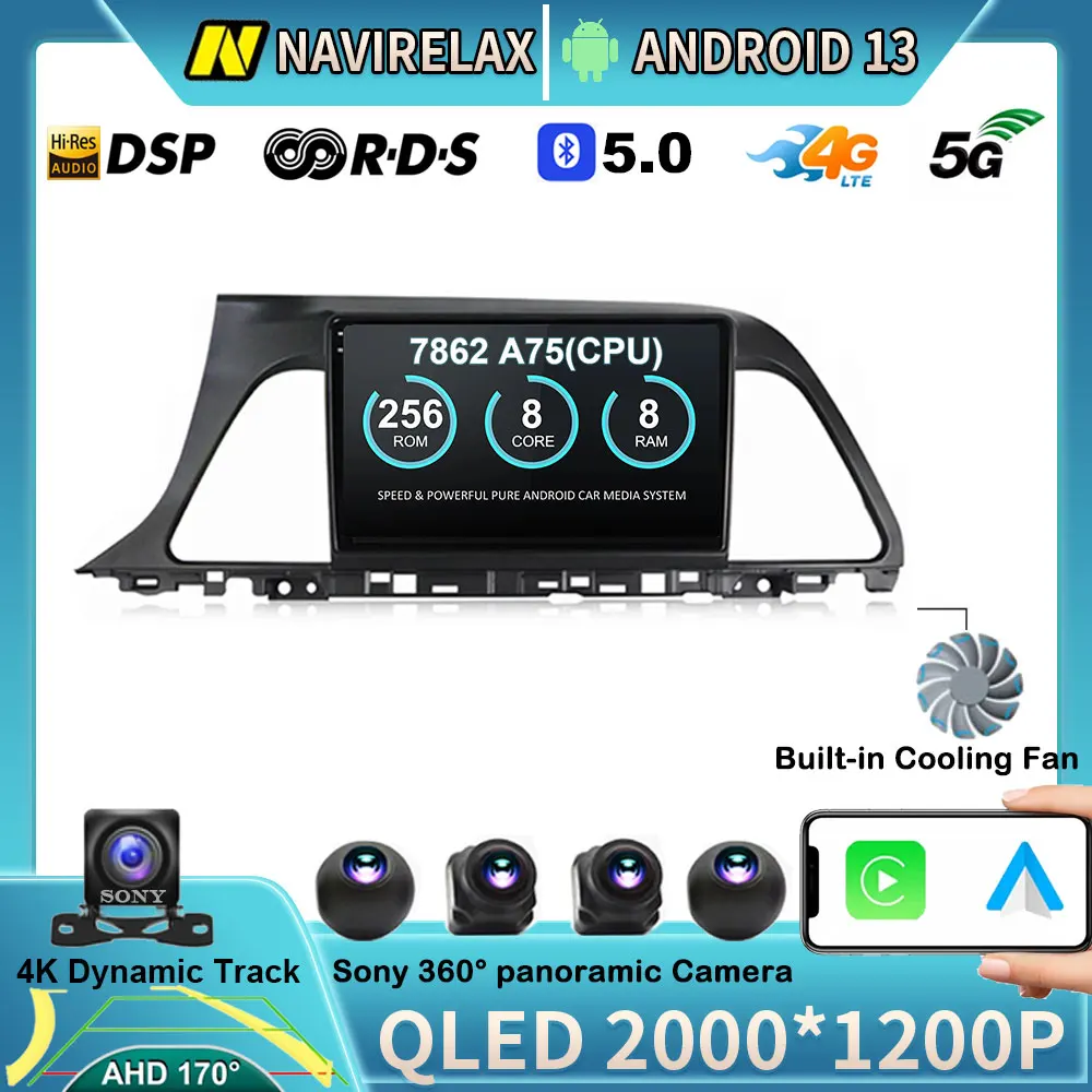 

Автомобильная интеллектуальная система Carplay 4G WIFI Android 13 для Hyundai Sonata 7 LF 2014 - 2017 Автомобильная Мультимедийная GPS-навигация BT DSP RDS