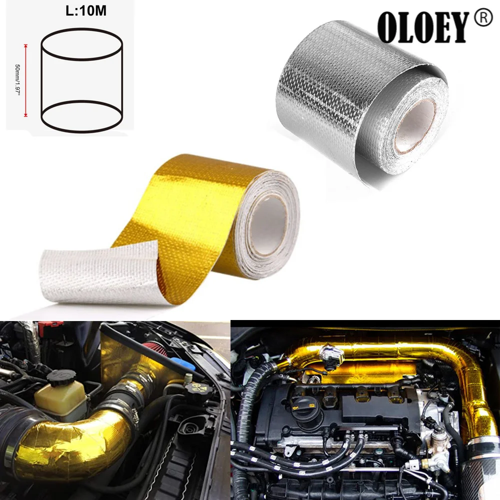 5/10M Gold Thermal Exhaust Tape Air Intake Heat Insulation Shield Wrap Reflective High-Temperature Heat Barrier Self Adhesive
5/10M Gold Thermal Exhaust Tape Air Intake Heat Insulation Shield Wrap Reflective High-Temperature Heat Barrier Self Adhesive