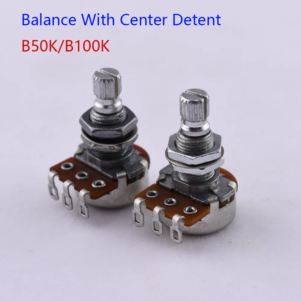 1 Piece B50K/B100K Balance Potentiometer(POT) With Center Detent For Electric Bass - Made in Korea
1 Piece B50K/B100K Balance Potentiometer(POT) With Center Detent For Electric Bass - Made in Korea