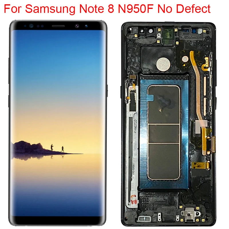 

Top New Original N950F LCD For Samsung Galaxy Note 8 Display With Frame Super AMOLED Note 8 SM-N950A N950U LCD Touch Screen