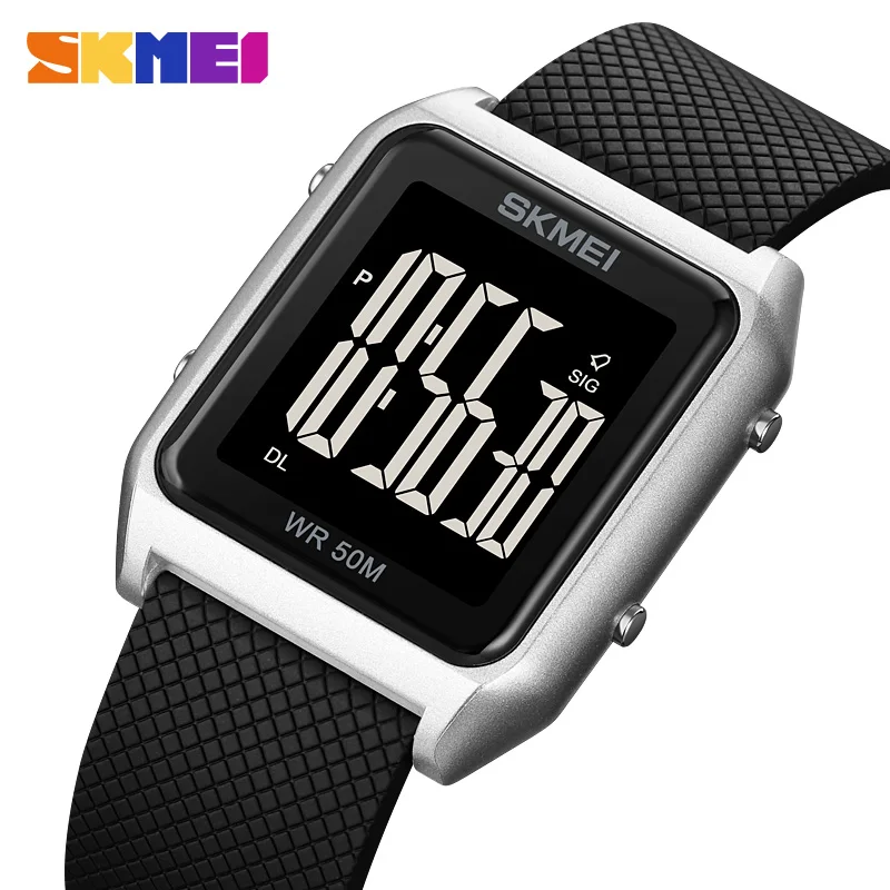 

SKMEI Back Light Sports Digital Watch Mens 50M Waterproof Date Week Electronic Stopwatch Wristwatches Alarm Clock reloj hombre
