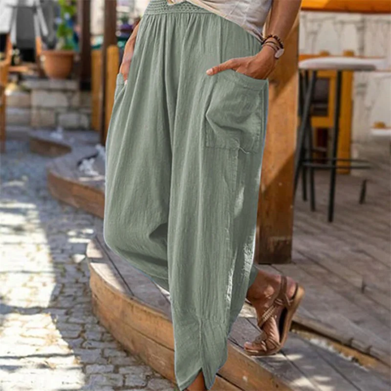 Women Trousers 2023 Spring Summer New Fashion Pants Solid Pockets Casual Wide Leg Trousers Beach Loose Pencil Long Pants
Women Trousers 2023 Spring Summer New Fashion Pants Solid Pockets Casual Wide Leg Trousers Beach Loose Pencil Long Pants