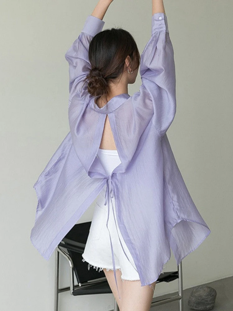 ADAgirl Chiffon See-through Blouse Female Pearl Light Long Sleeve Lace-up Top Solid Organza Cardigan Women's Clothing Trend 2023
ADAgirl Chiffon See-through Blouse Female Pearl Light Long Sleeve Lace-up Top Solid Organza Cardigan Women's Clothing Trend 2023